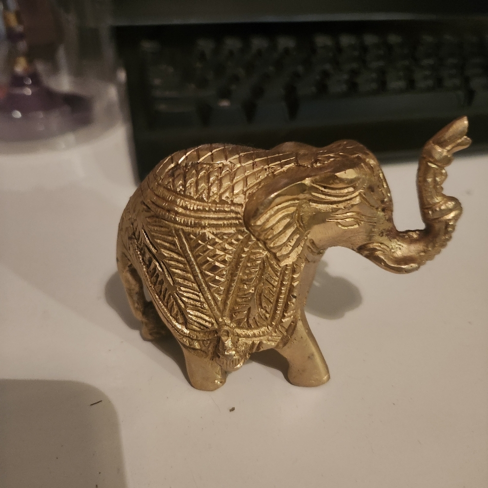 Brass Trunk Up Elephant Statues